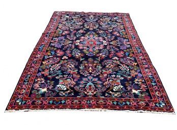 Vintage Wool Oriental Area Rug, Made In Iran,  7.1x10'