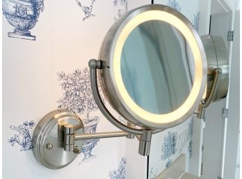 Brushed Chrome Finish Wall Mount Makeup Mirror