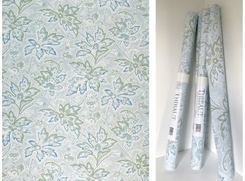 Thibaut Brunswick Pattern T-101 Blue Paisley Wallpaper Rolls