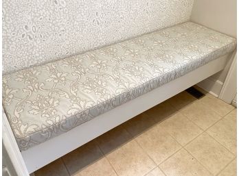 Custom Made Textured Matelasse Damask Upholstered Bench Seat Cushions