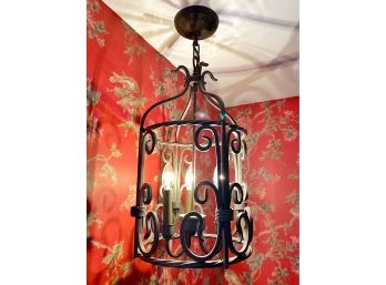 Vintage Inspired Black Iron Ceiling Light Fixture