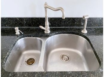 Stainless Steel Double Kitchen Sink With Garbage Disposal And Faucet With All Fixtures