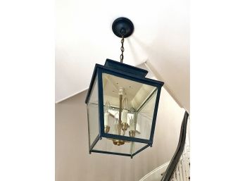 Dark Navy Coated Metal Lantern Style Ceiling Light Fixture