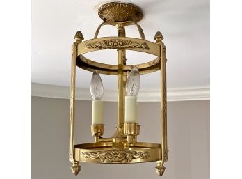 Decorative Brass Cage Style Ceiling Mount Light Fixture