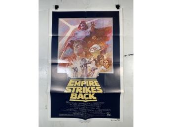 Vintage Folded One Sheet Movie Poster Star Wars The Empire Strikes Back 1981