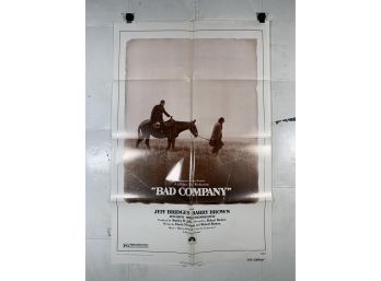 Vintage Folded One Sheet Movie Poster Bad Company 1972