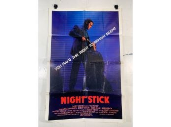 Vintage Folded One Sheet Movie Poster Night Stick 1987