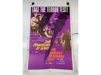 Vintage Folded One Sheet Movie Poster The Phantom Of Soho The Monster Of London 1967