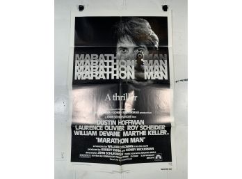 Vintage Folded One Sheet Movie Poster Dustin Hoffman Marathon Man