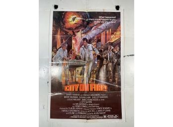 Vintage Folded One Sheet Movie Poster City On Fire!1979