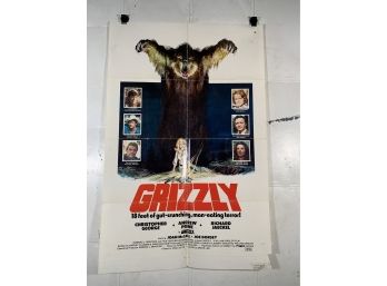 Vintage Folded One Sheet Movie Poster Grizzly 1976