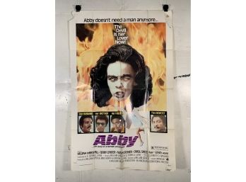 Vintage Folded One Sheet Movie Poster Abby 1974