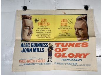 Vintage Folded One Sheet Movie Poster Tunes Of Glory 1960