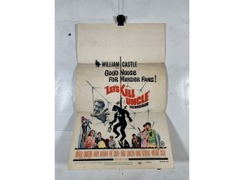 Vintage Folded One Sheet Movie Window Card Lets Kill Uncle 1966