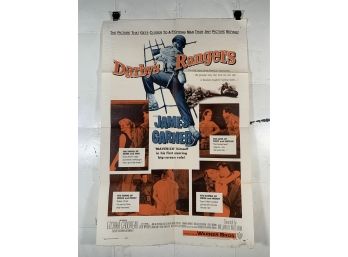 Vintage Folded One Sheet Movie Poster Darbys Rangers 1958