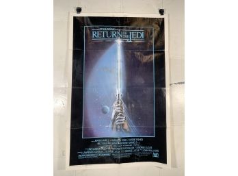 Rare Vintage Folded One Sheet Movie Poster Star Wars Return Of The Jedi 1983