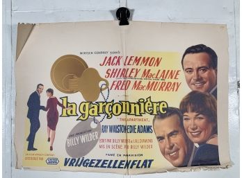 Vintage Folded One Sheet Movie Poster The Apartment