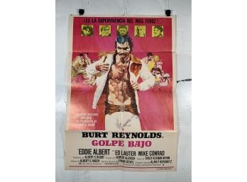 Vintage Folded One Sheet Movie Poster Burt Reynolds  Golpe Bajo