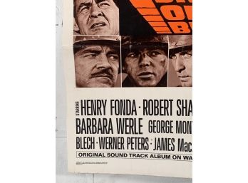 Vintage Folded One Sheet Movie Poster Battle Of The Bulge 1966