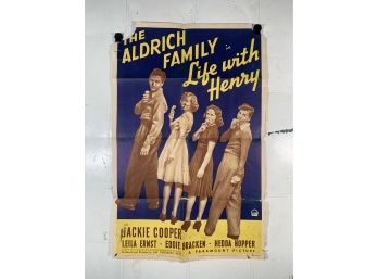 Vintage Folded One Sheet Movie Poster Life With Henry 1940