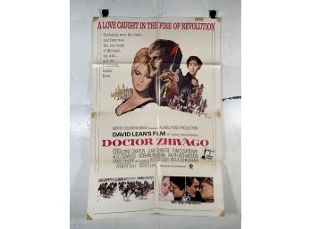 Vintage Folded One Sheet Movie Poster Doctor Zhivago 1965