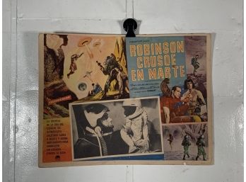 Vintage Movie Theater Lobby Card Robin Crusoe On Mars