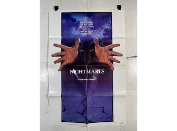 Vintage Folded One Sheet Movie Poster Nightmares 1983