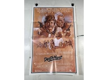 Vintage Folded One Sheet Movie Poster Charles Bronson In Death Hunt