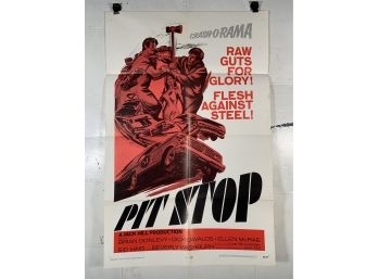 Vintage Folded One Sheet Movie Poster Pit Stop 1969