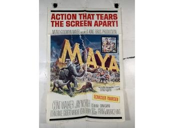 Vintage Folded One Sheet Movie Poster Maya 1966