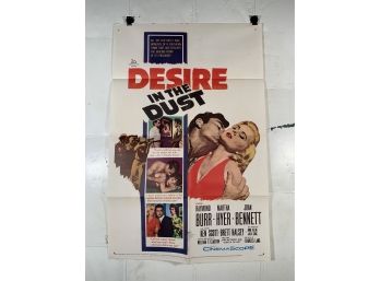 Vintage Folded One Sheet Movie Poster Desire In The Dust 1960