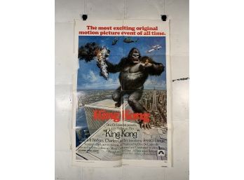 Vintage Folded One Sheet Movie Poster King Kong 1976