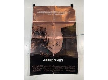 Vintage Folded One Sheet Movie Poster Altered States 1980