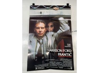 Vintage Folded One Sheet Movie Poster Harrison Ford In Frantic 1988