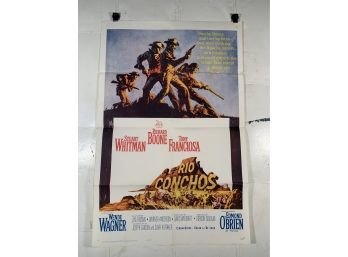 Vintage Folded One Sheet Movie Poster Rio Conchos 1964