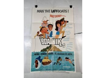 Vintage Folded One Sheet Movie Poster Walt Disney The Boatniks