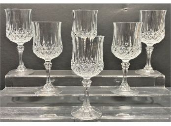 Longchamp Cristal D'Arques Set Of Six Wine Glasses