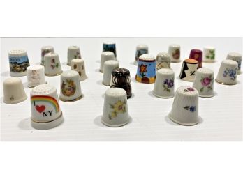 (Lot #3) Of Vintage Thimbles Including Rainbow 'I Love NY', Arizona, Etc