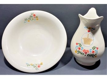 'Elvina' Signed Ceramic Basin Pitcher And Large Serving  Bowl - September 1978