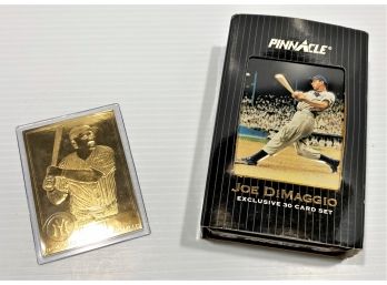 1996 Babe Ruth By CMG Worldwide Gold Card With Pinnacle Joe DiMaggio 30 Card Set