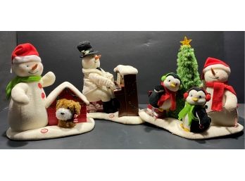 2011 Hallmark Seasons Treatings Musical Motion Christmas Snowmen - Lot 1