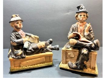 Pair Of Waco Melody In Motion 'Willie The Whistler' Porcelain Figures