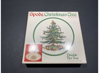 Nice Vintage Spode Double Tier Christmas Tree Dessert Tray - New In Box