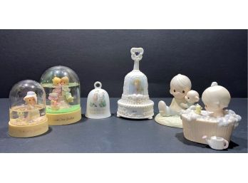 Group Of Vintage Precious Moments Including Snow-globes, Bells & Figurines