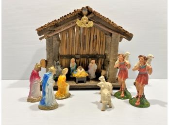 Small Thirteen Piece Nativity Scene