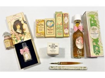 Lot Of Various Vintage Avon California Perfume Company Perfumes Including 'Trailing Arbutus', Keepsakes, Etc