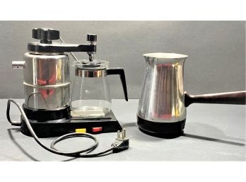 Retro West Bend Speedmaster Coffee Pot And Vesubio Italian Espresso Maker