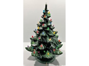 Beautiful Vintage MCM Two-Piece Ceramic Light Up Christmas Tree