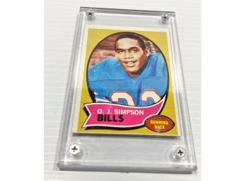 1969 Tops O.J. Simpson Rookie Card In Plastic Case