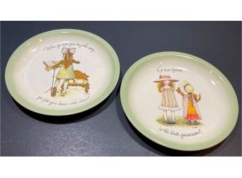 Vintage Pair Of Two Holly Hobbie Collector's Edition Collector Plates - American Greetings Corp. 1972